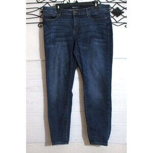 INC International Concepts Skinny Jeans Mid Rise Size 16 Blue Stretch